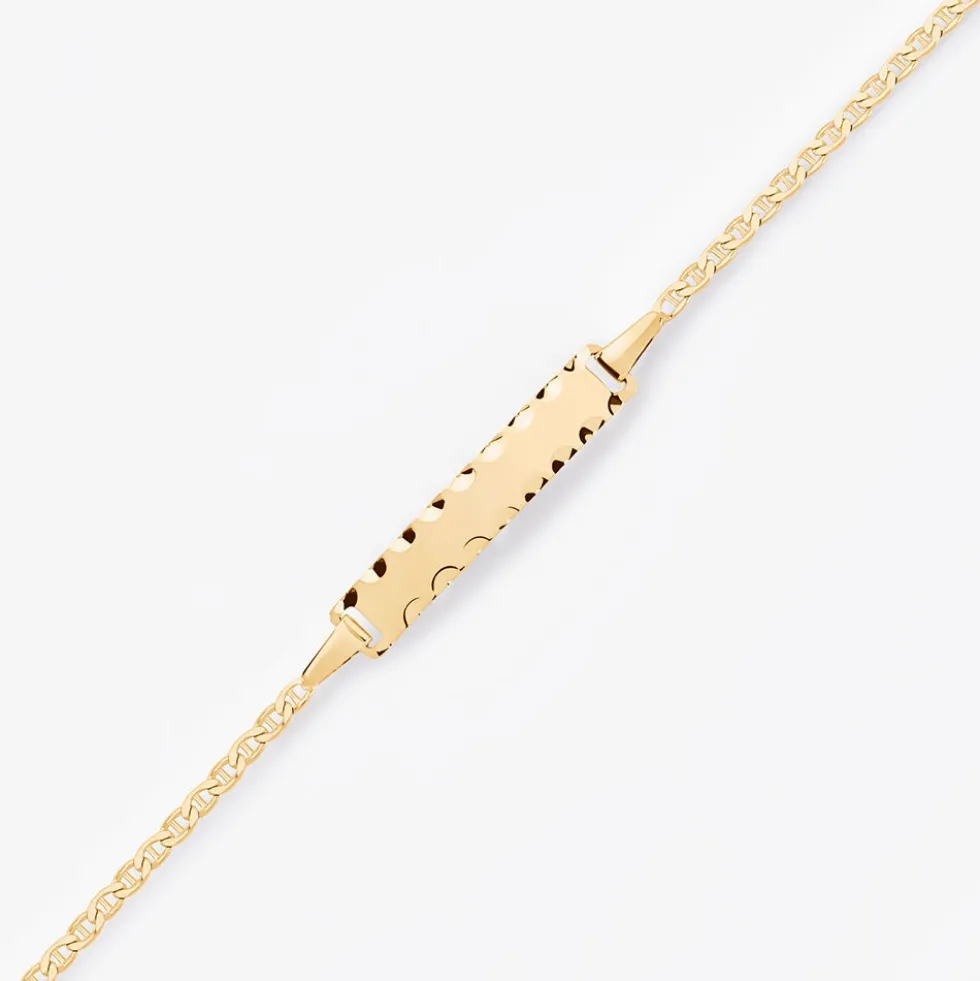 Bracelet Identité Esta Maille Forçat Or Jaune
