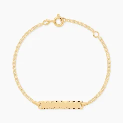 Bracelet Identité Esta Maille Forçat Or Jaune