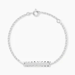 Bracelet Identité Esta Maille Forçat Or Blanc