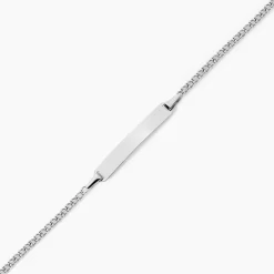Bracelet Identité Etheline Maille Gourmette Or Blanc