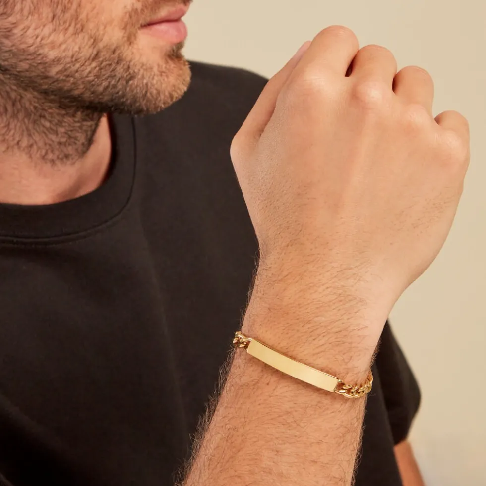 Bracelet Identité Jimmy Acier Jaune