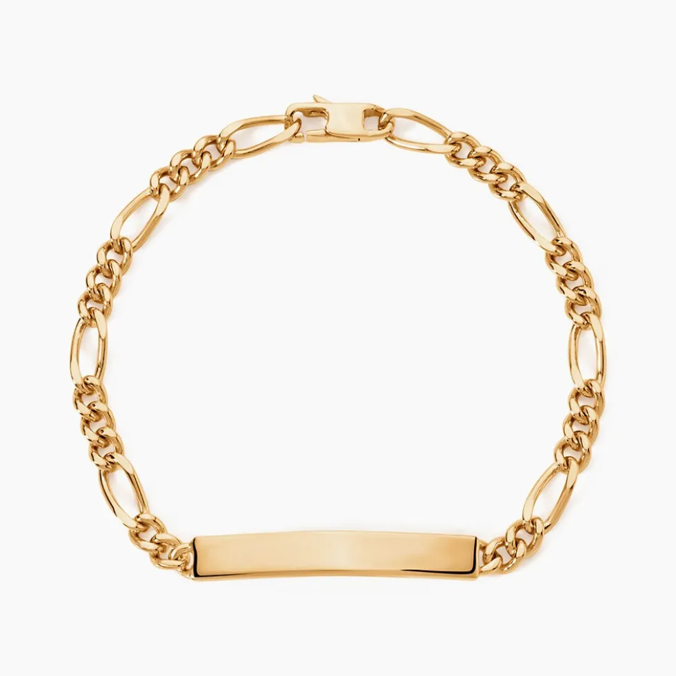 Bracelet Identité Plaqué Or Jaune Bixente