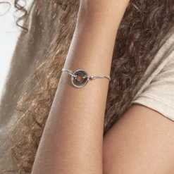 Bracelet Ina Argent Blanc Céramique Et Oxyde De Zirconium