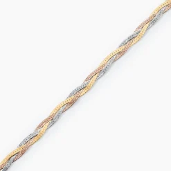 Bracelet Jasmin Tresse Or Tricolore