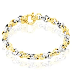 Bracelet Jodie Maille Jaseron Godronne Or Bicolore