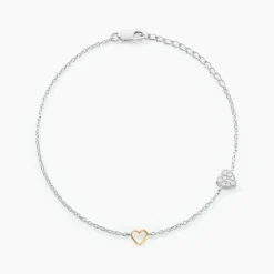 Bracelet Joia Or Jaune Argent Blanc Oxyde De Zirconium