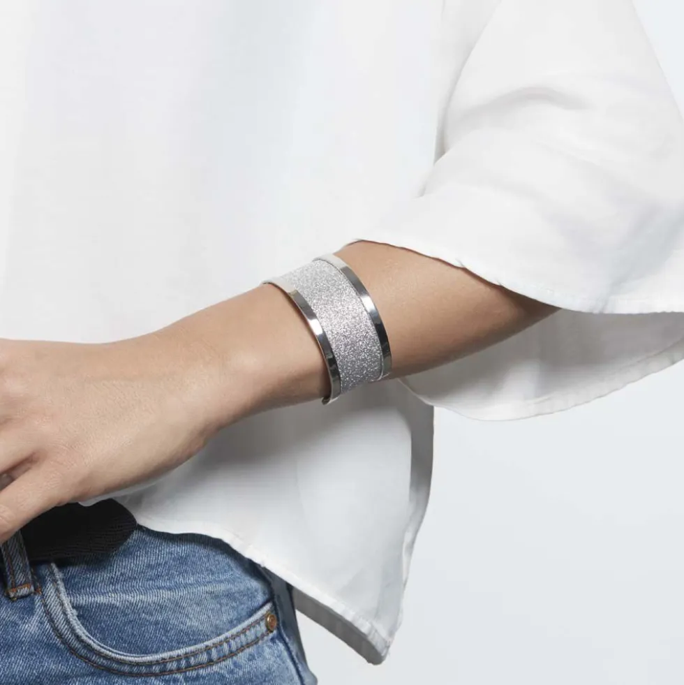 Bracelet Jonc Acier Blanc