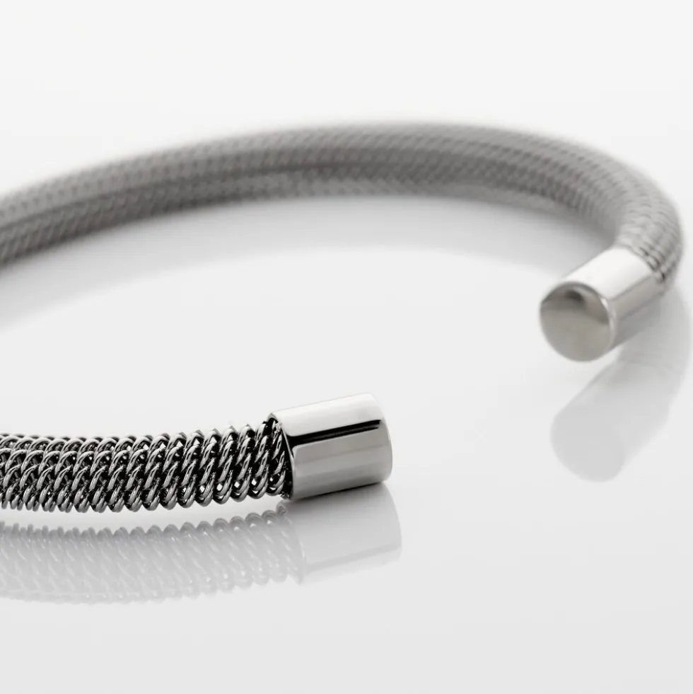 Bracelet Jonc Acier Blanc Sibil