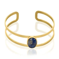 Bracelet Jonc Eline Acier Jaune Pierre De Synthese