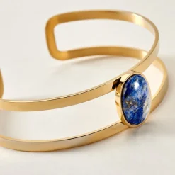 Bracelet Jonc Eline Acier Jaune Pierre De Synthese