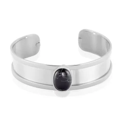 Bracelet Jonc Eline Acier Blanc Pierre De Synthese