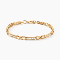 Bracelet Jonc Epiphanieae Plaqué Or Jaune Oxyde De Zirconium