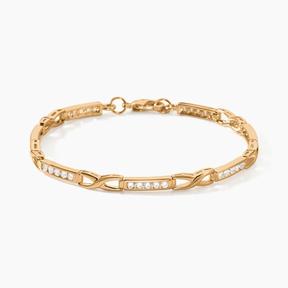 Bracelet Jonc Epiphanieae Plaqué Or Jaune Oxyde De Zirconium