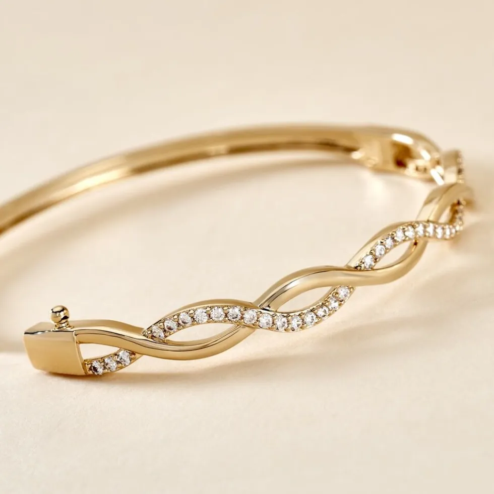 Bracelet Jonc Imae Plaqué Or Jaune Oxyde De Zirconium