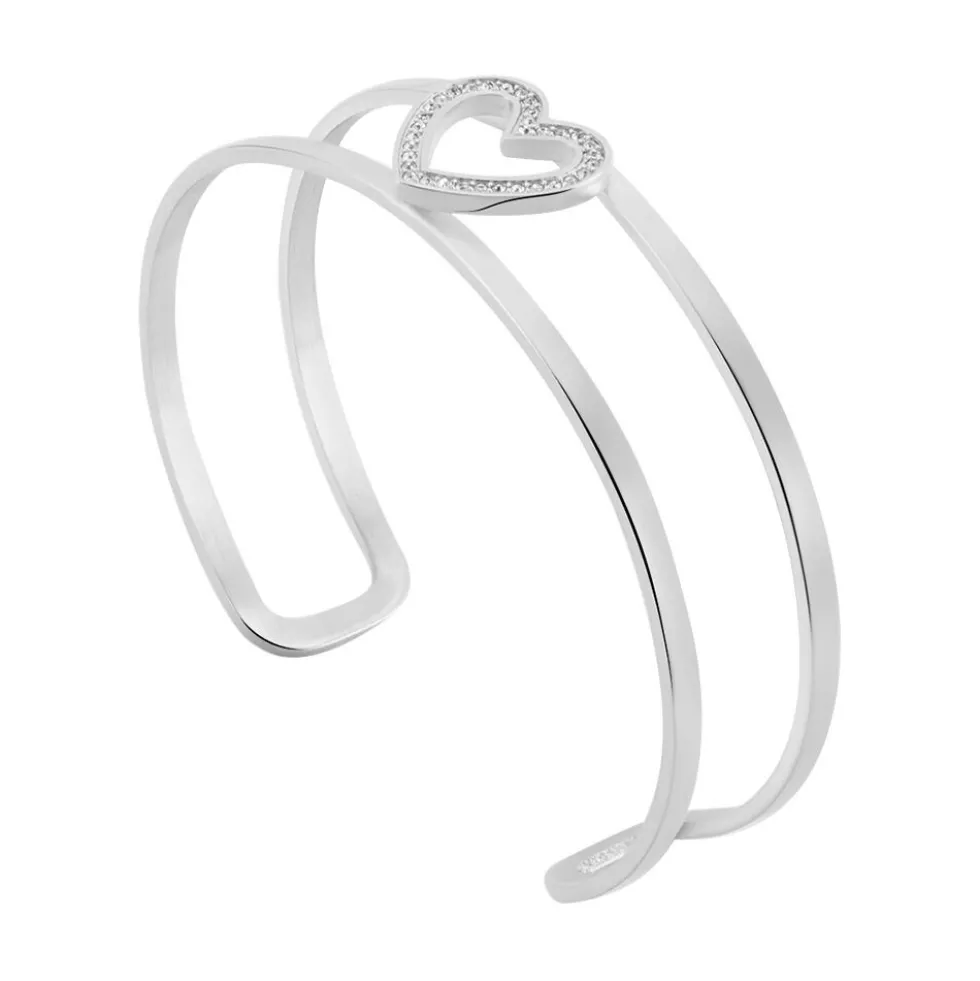 Bracelet Jonc Imagine Agnes Acier Blanc Cristal