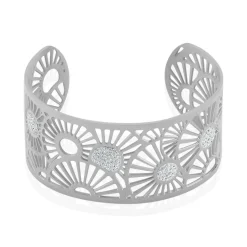 Bracelet Jonc Imagine Florette Strass Acier Blanc Strass
