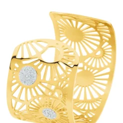 Bracelet Jonc Imagine Florette Strass Acier Jaune Strass