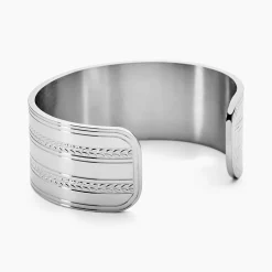 Bracelet Jonc Imagine Segolene Acier Blanc Pierre De Synthese