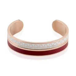 Bracelet Jonc Imagine Victoriano Acier Rose Strass