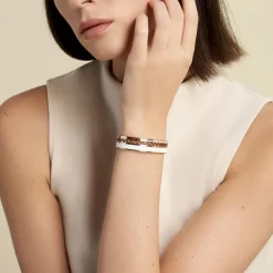 Bracelet Jonc Imagine Victoriano Acier Rose Strass