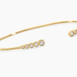 Bracelet Jonc Iza Plaque Or Jaune Oxyde De Zirconium