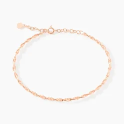 Bracelet Jonc Twist Argent Rose