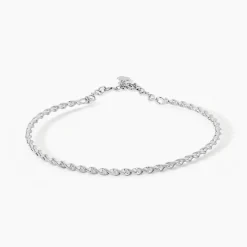 Bracelet Jonc Twist Argent Blanc