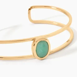 Bracelet Jonc Veina Plaqué Or Jaune Aventurine