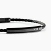 Bracelet Jourdan Cuir De Vache Noir Diamant Synthétique