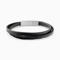 Bracelet Jourdan Cuir De Vache Noir