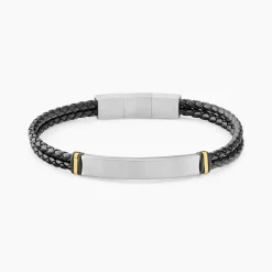 Bracelet Jourdan Cuir De Vache Noir