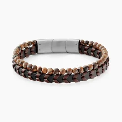 Bracelet Jourdan Cuir De Vache Oeil De Tigre