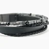 Bracelet Jourdan Cuir De Vache Noir Hématite Onyx