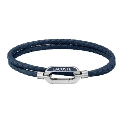 Bracelet Lacoste Starboard Cuir De Veau Bleu