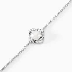 Bracelet Laetoria Argent Blanc Perle De Culture Oxyde De Zirconium