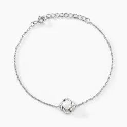 Bracelet Laetoria Argent Blanc Perle De Culture Oxyde De Zirconium