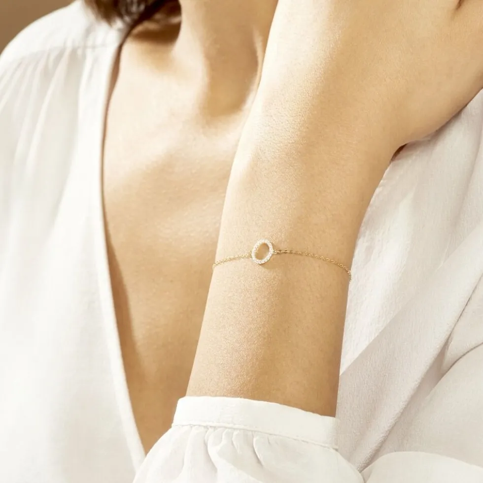 Bracelet Lim Or Jaune Oxyde De Zirconium
