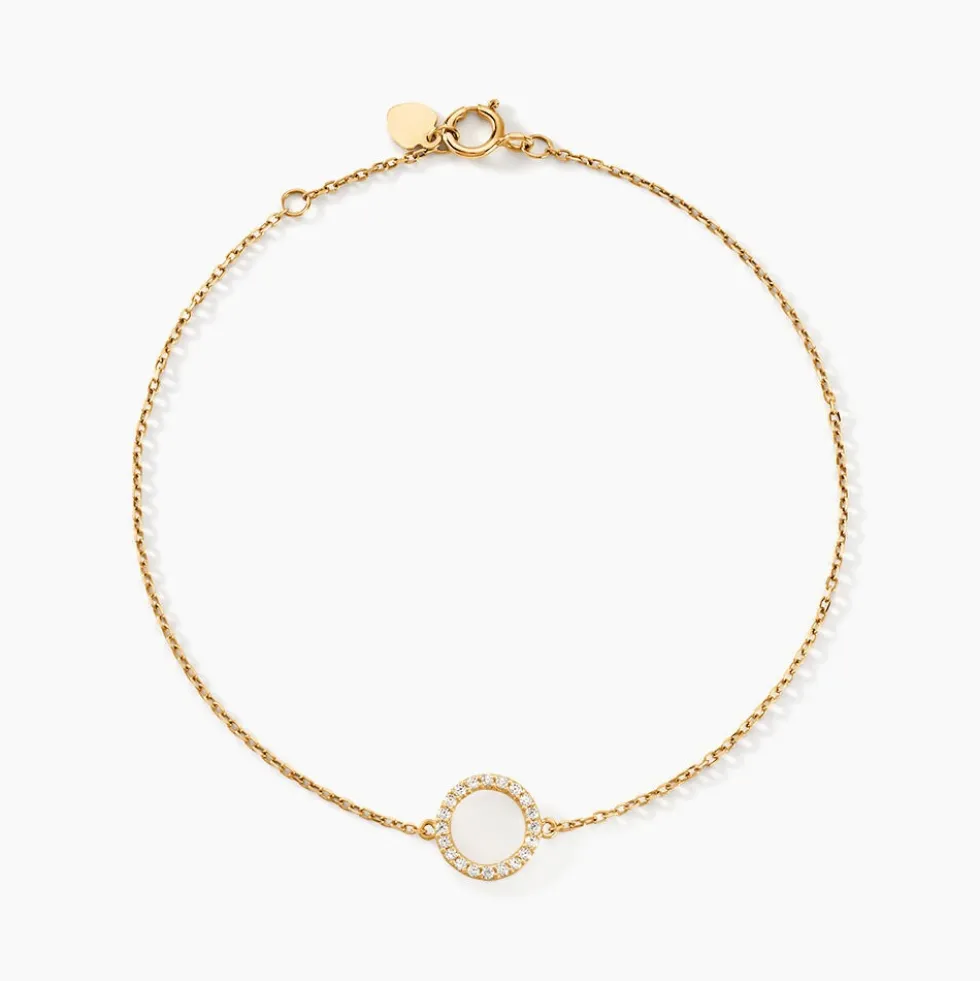 Bracelet Lim Or Jaune Oxyde De Zirconium