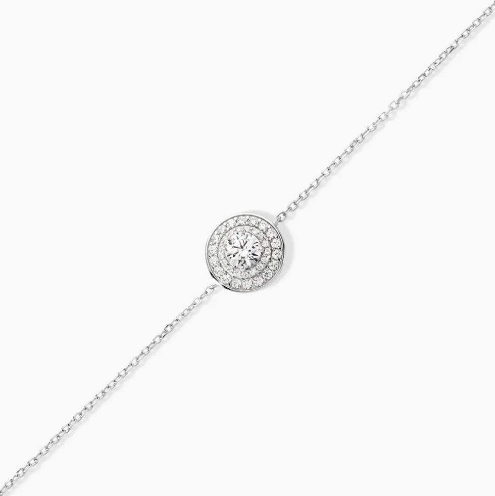 Bracelet Lumineuse Argent Blanc Oxyde De Zirconium