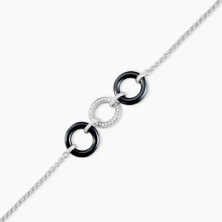 Bracelet Magalie Argent Blanc Céramique Et Oxyde De Zirconium