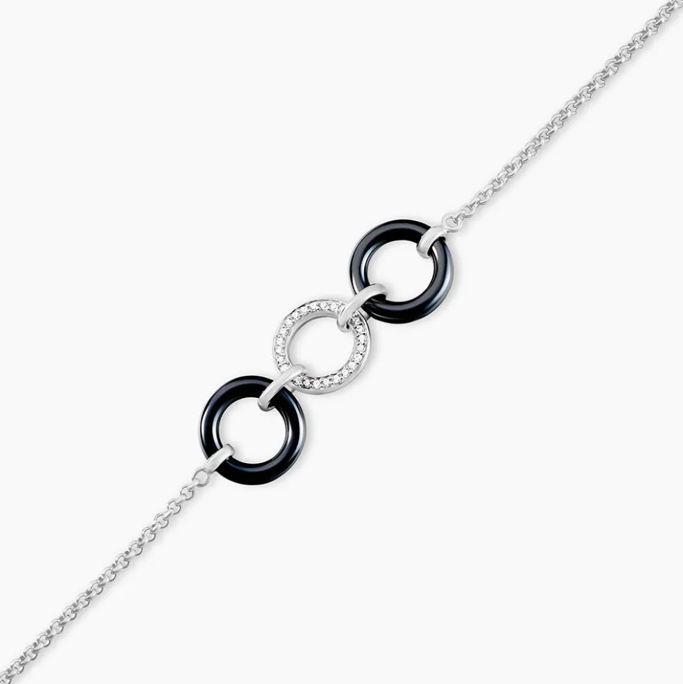 Bracelet Magalie Argent Blanc Céramique Et Oxyde De Zirconium