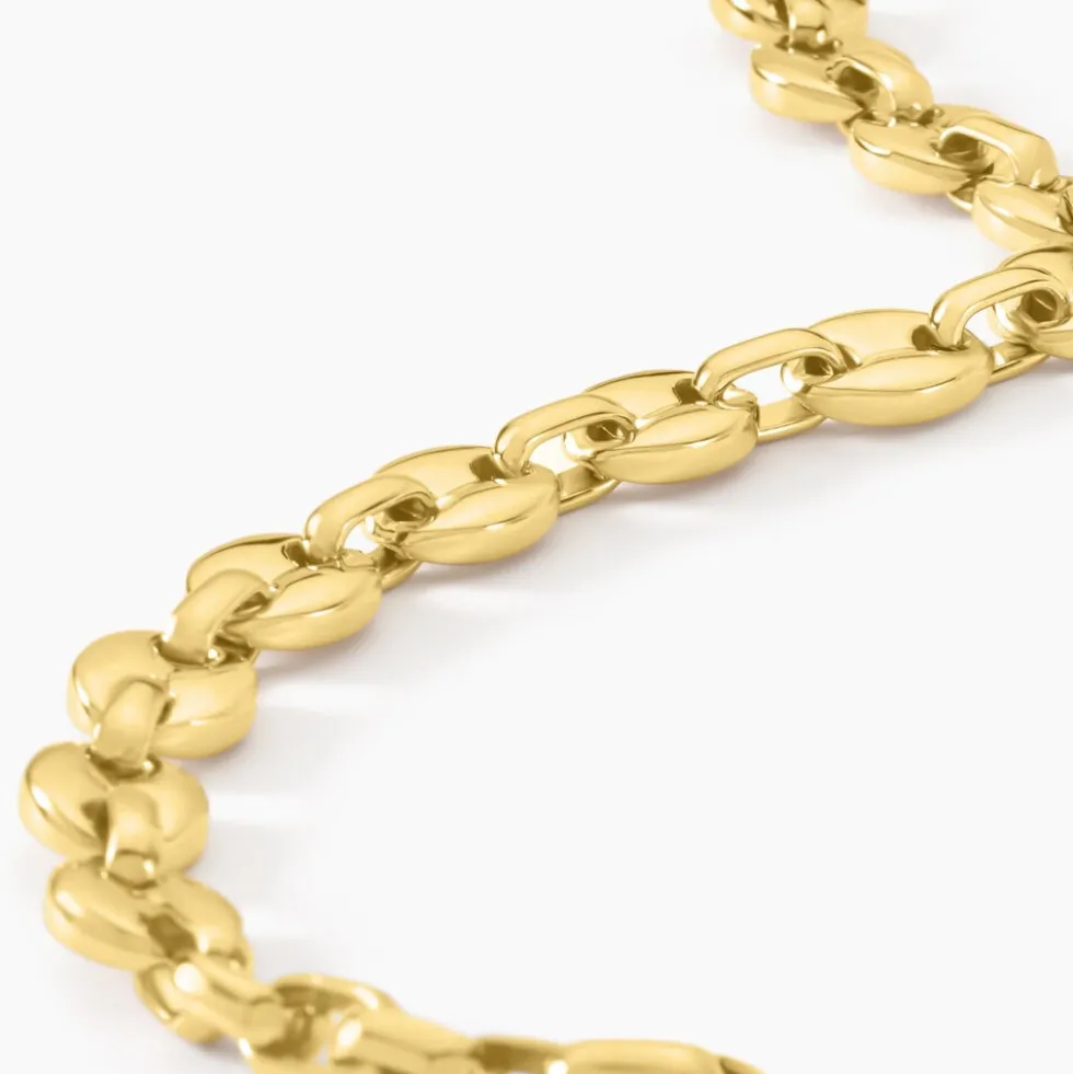 Bracelet Maille Acier Doré Cadia