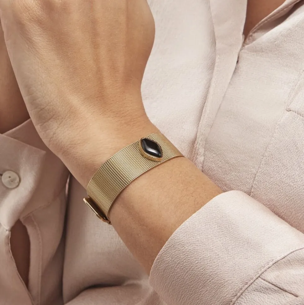 Bracelet Maille Acier Doré Ryad Agate