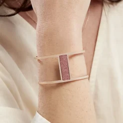 Bracelet Manchette Acier Rose Maria