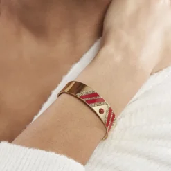Bracelet Manchette Imagine Tamera Acier Jaune Jaspe