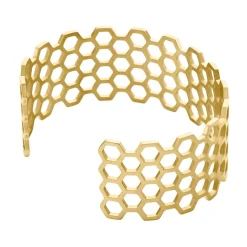 Bracelet Manchette Ouvert Acier Doré Buglose