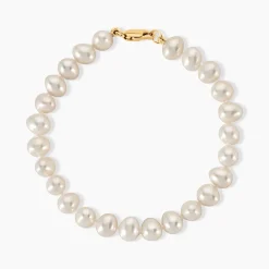 Bracelet Merrane Or Jaune Perle De Culture
