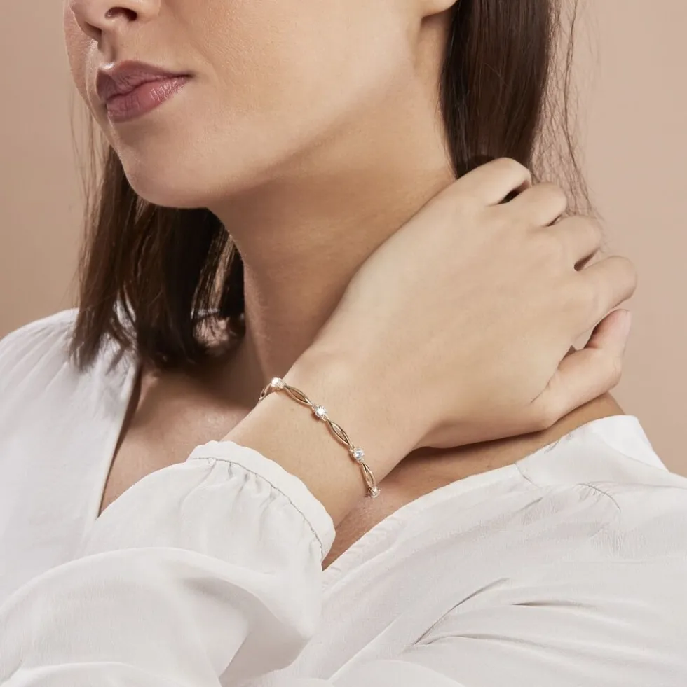 Bracelet Mimona Plaqué Or Jaune Oxyde De Zirconium