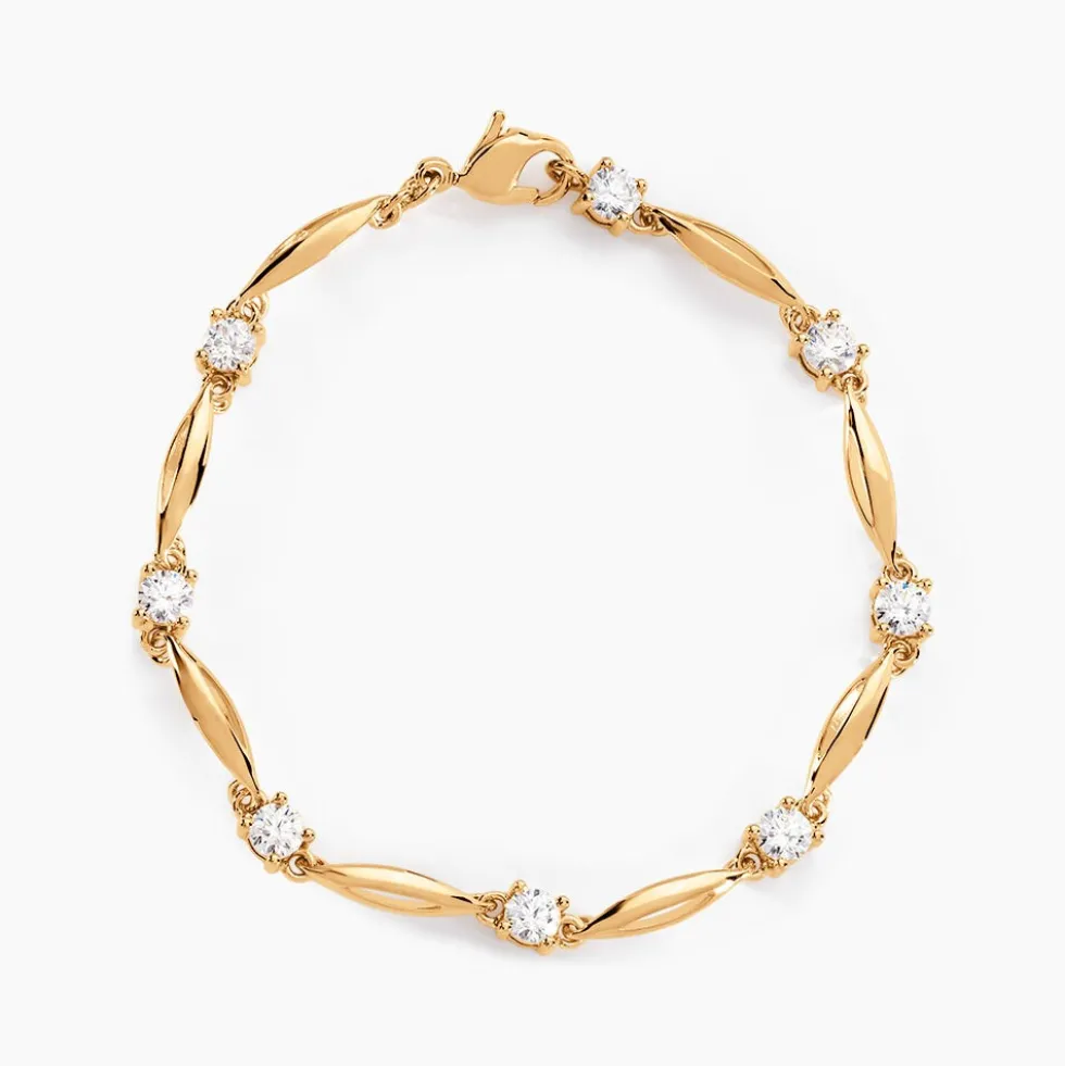 Bracelet Mimona Plaqué Or Jaune Oxyde De Zirconium
