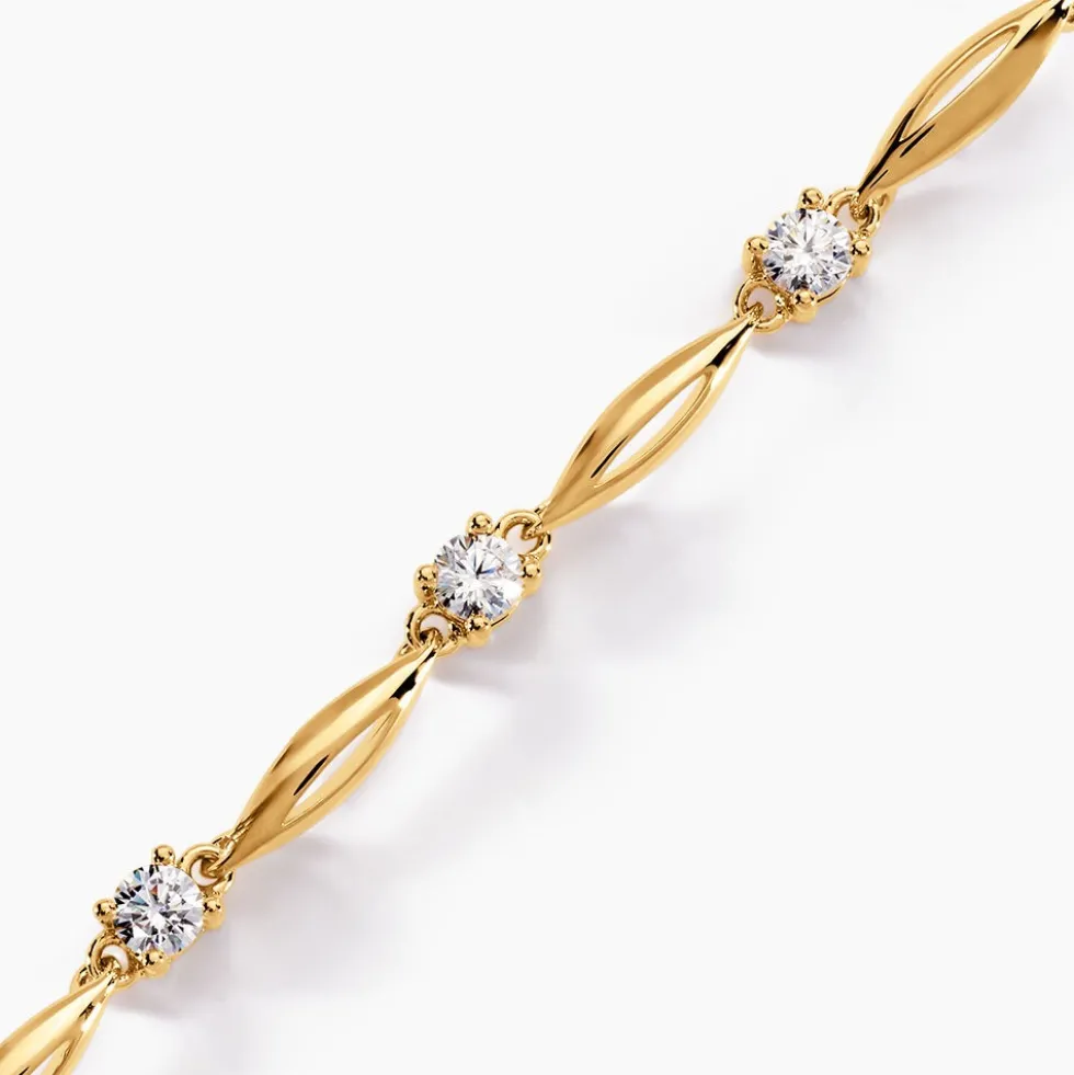 Bracelet Mimona Plaqué Or Jaune Oxyde De Zirconium
